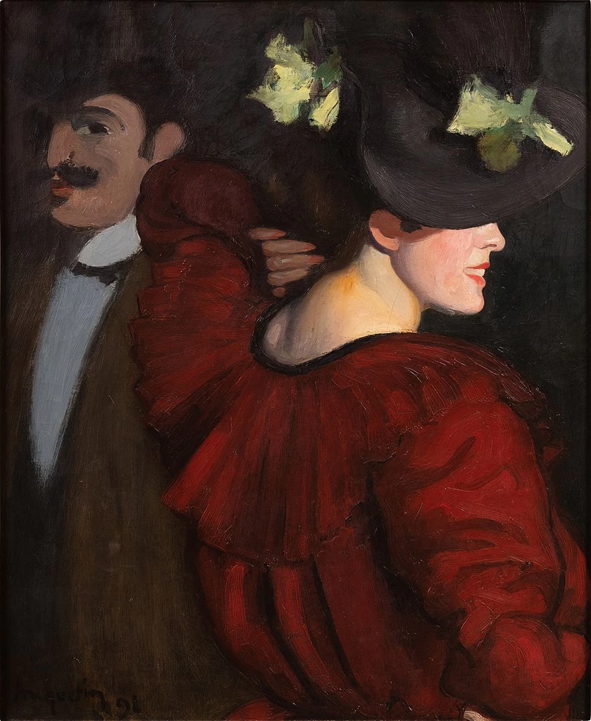 La donna con la Berthe rossa